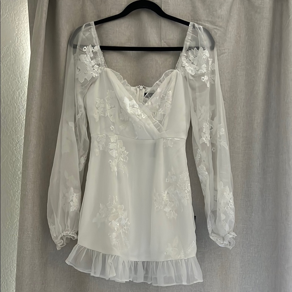Lulu's White Floral Mini Dress